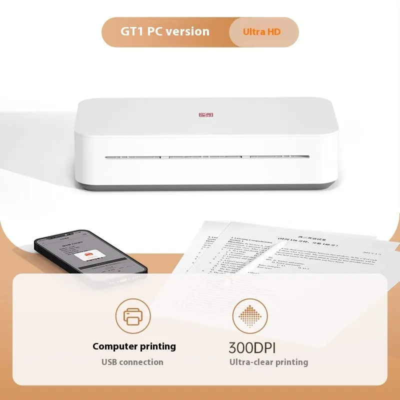 Small plastic household intelligent printer with ribbon cartridge system for computer, office and learning versions