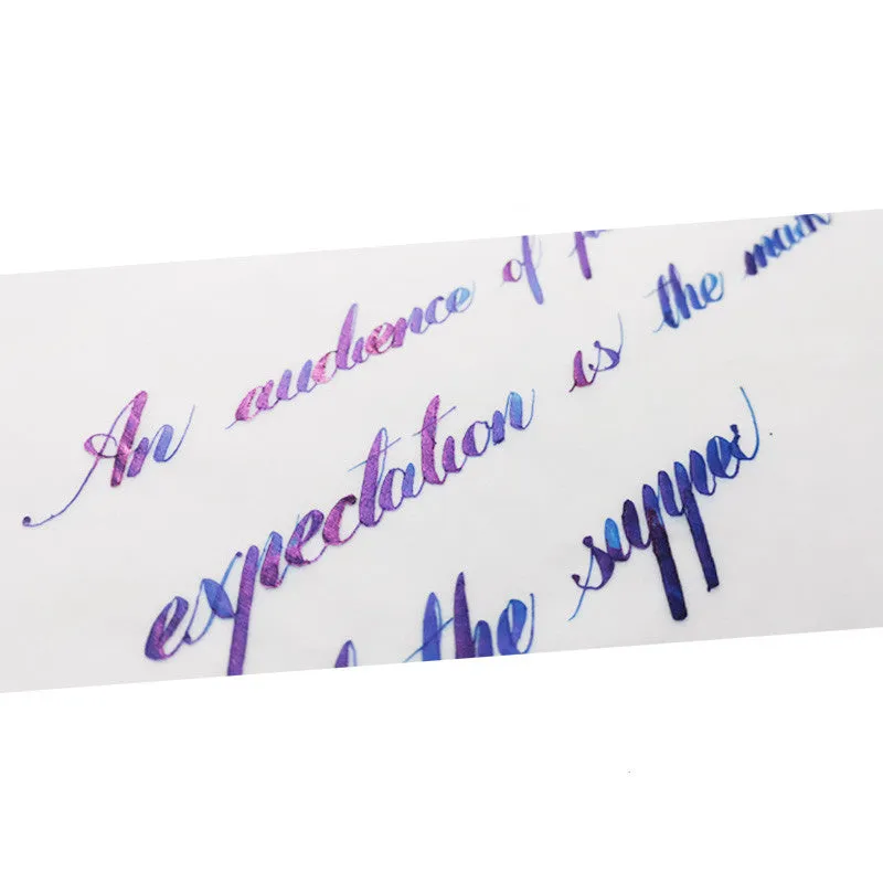 Gradient sheen fountain pen ink with gold powder shimmer in Red Tide and Truffle colours