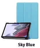 Lenovo Tab P12 protective case in apricot colour with a 3-fold stand open, showing the magnetic closure.