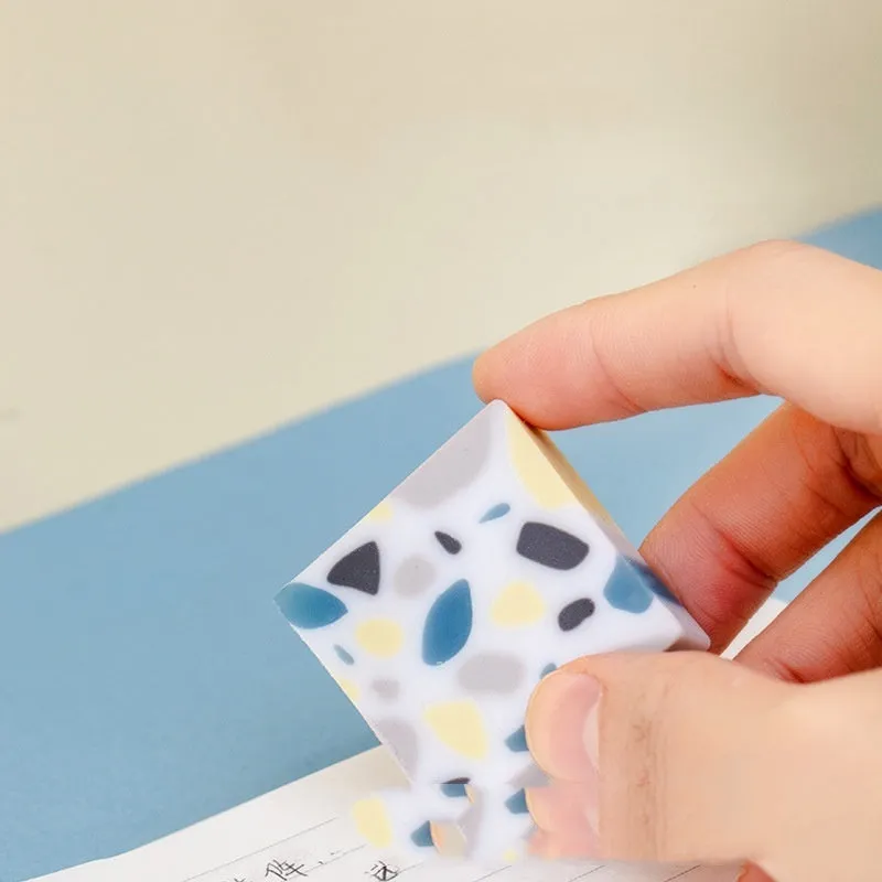Rubber brick eraser for pencil mark removal on paper