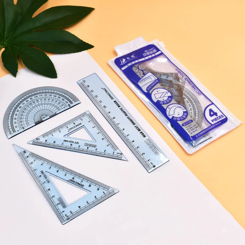 Plastic fraction teaching aid set with plates, circles, and operation models for elementary school maths.