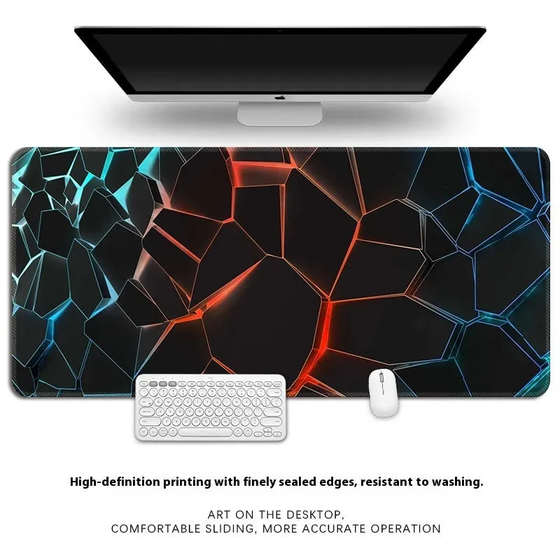 Natural rubber computer keyboard table mat with non-slip surface showing thermal transfer pattern design