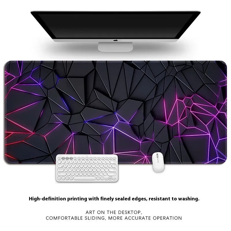 Natural rubber computer keyboard table mat with non-slip surface showing thermal transfer pattern design