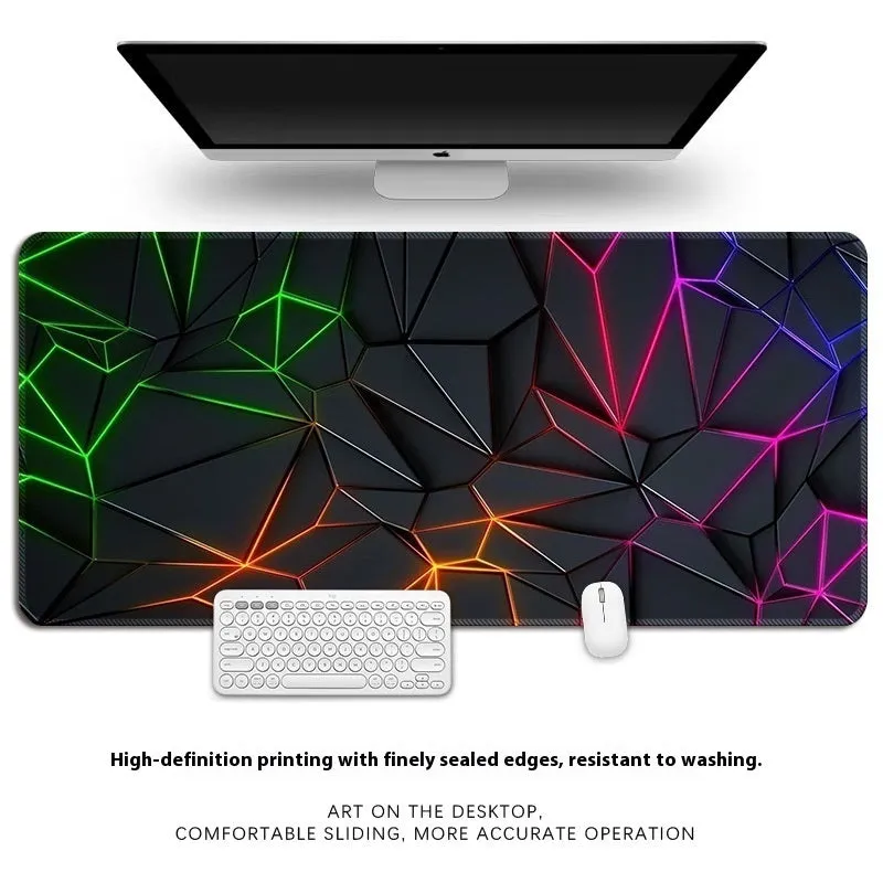Natural rubber computer keyboard table mat with non-slip surface showing thermal transfer pattern design
