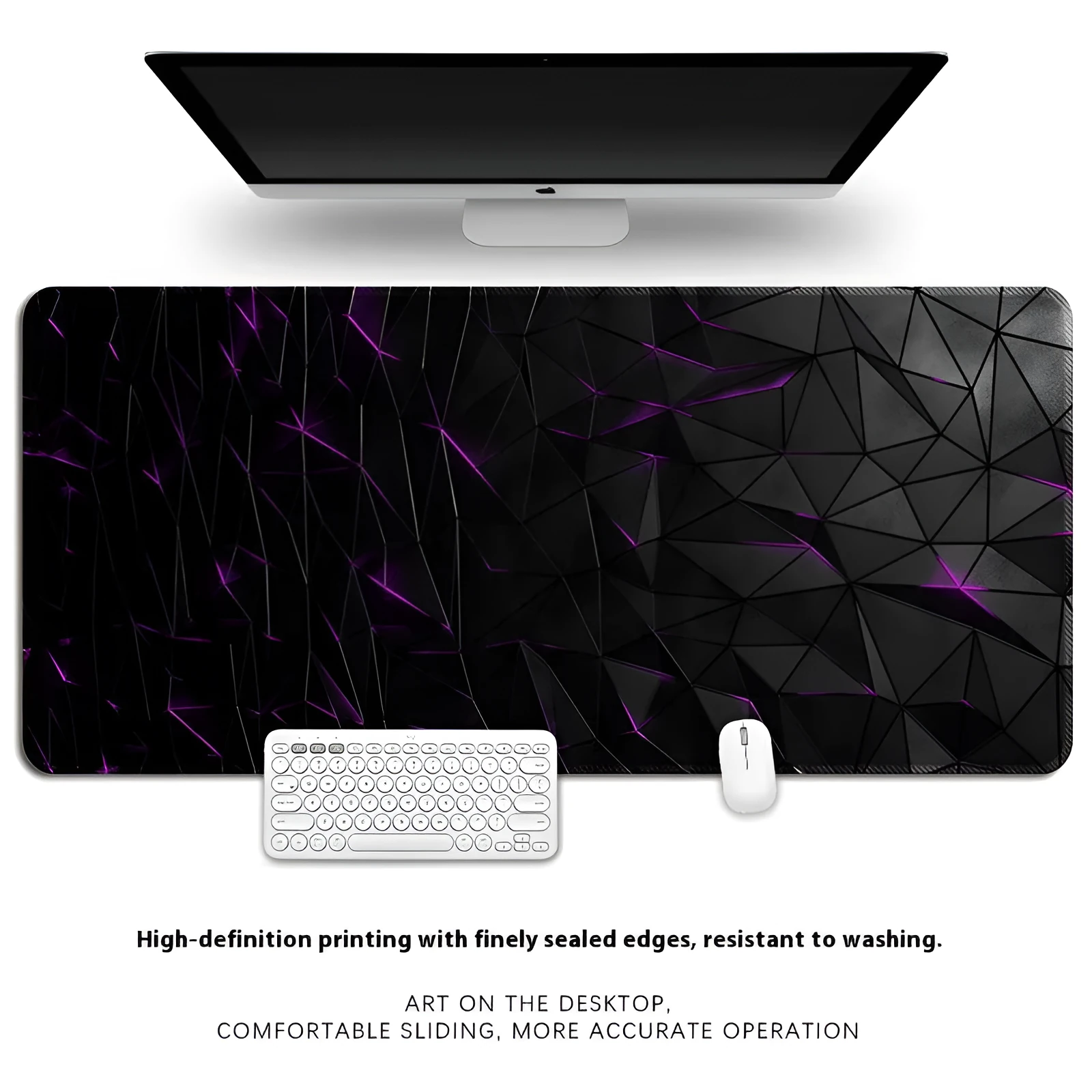 Natural rubber computer keyboard table mat with non-slip surface showing thermal transfer pattern design