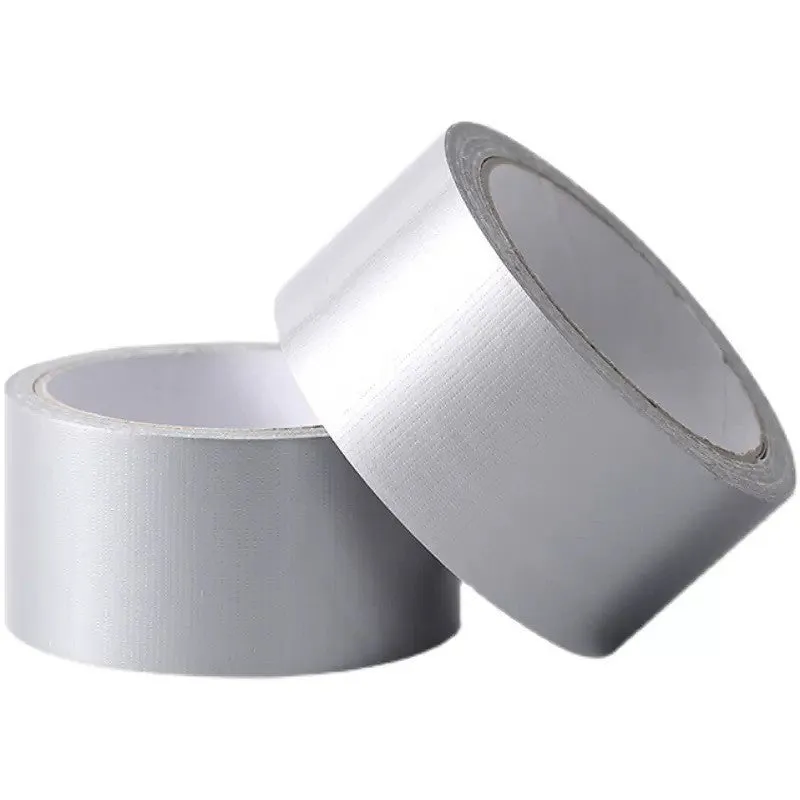 Windproof sealing tape roll for windows and doors in silver grey colour showing adhesive backing