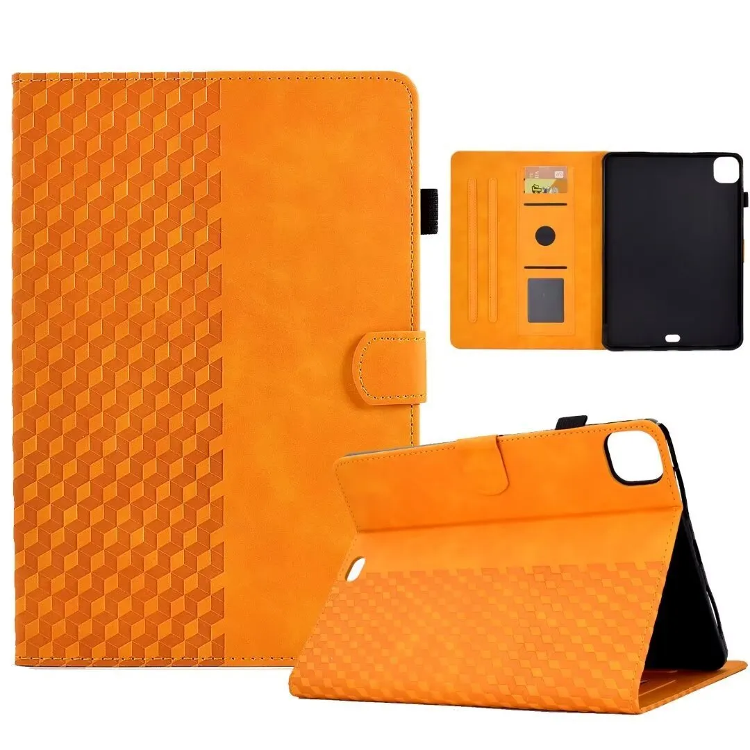 Leather iPad case with card holder for iPad Pro 11 and iPad Air 11 in diamond embossed pattern
