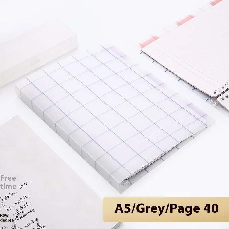 Loose spiral notebook with PP cover in pastel colour, showing removable A5 or B5 refill pages.