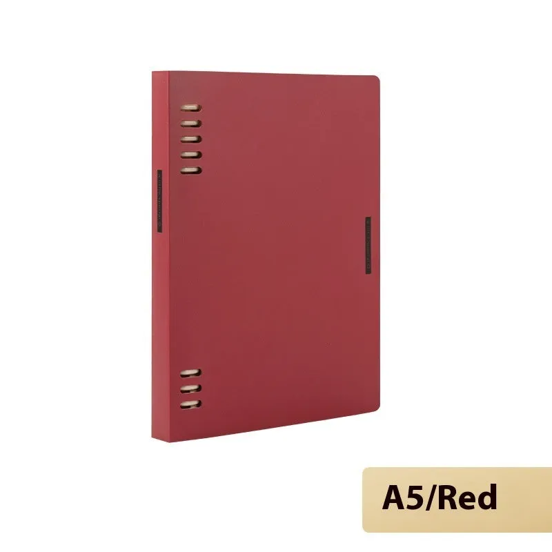 Loose spiral notebook with PP cover in pastel colour, showing removable A5 or B5 refill pages.