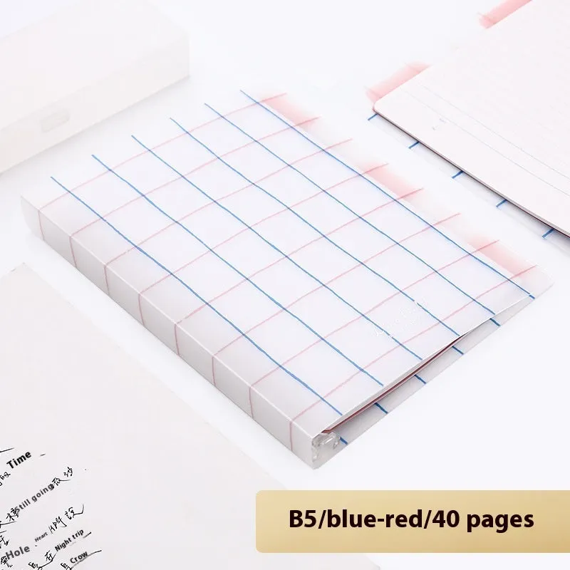Loose spiral notebook with PP cover in pastel colour, showing removable A5 or B5 refill pages.