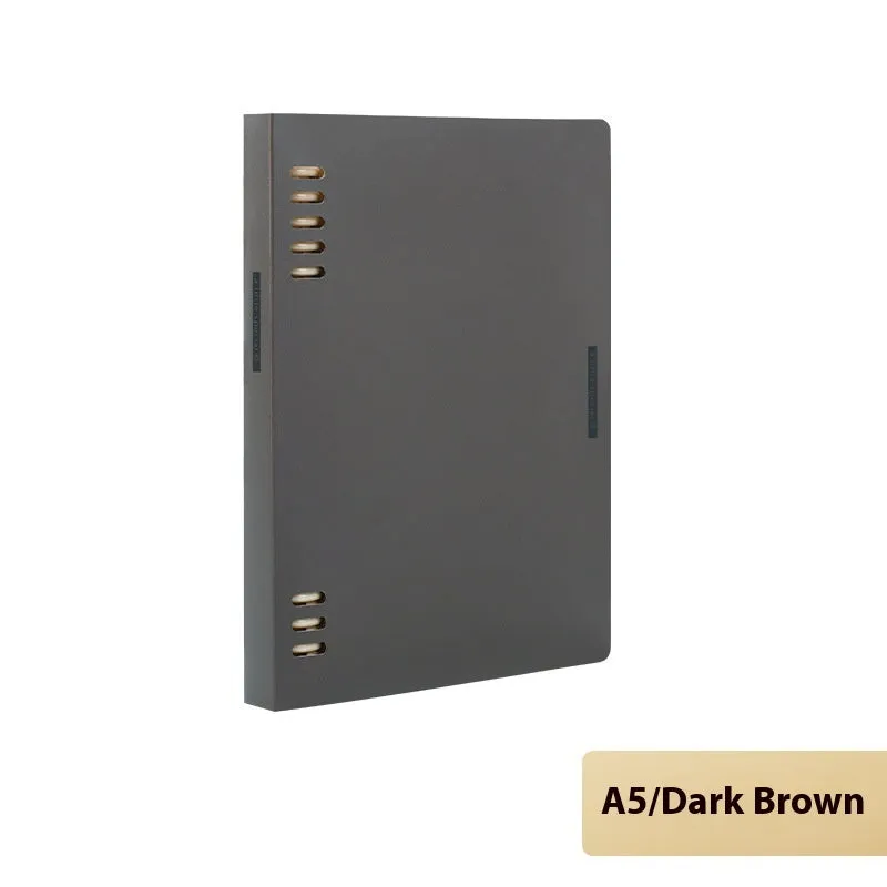 Loose spiral notebook with PP cover in pastel colour, showing removable A5 or B5 refill pages.