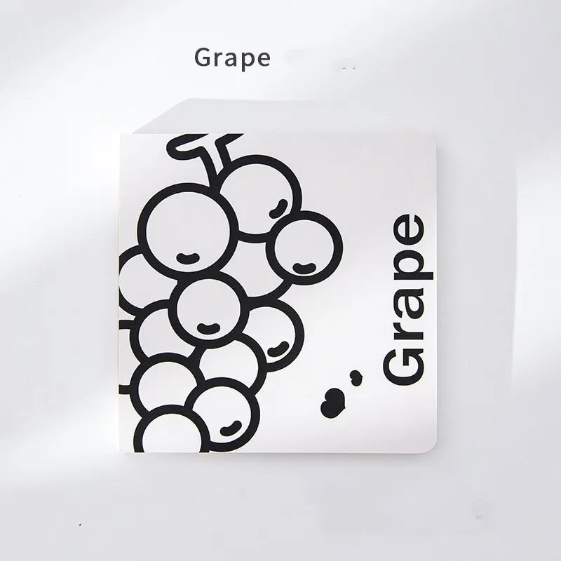 Square notebook with embossed fruit design on cover, showing 14.5cm size and open pages.