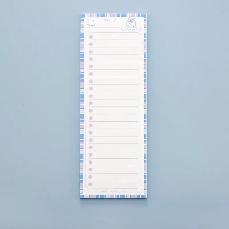 Student notepad in plastic storage box with cartoon design and colour options