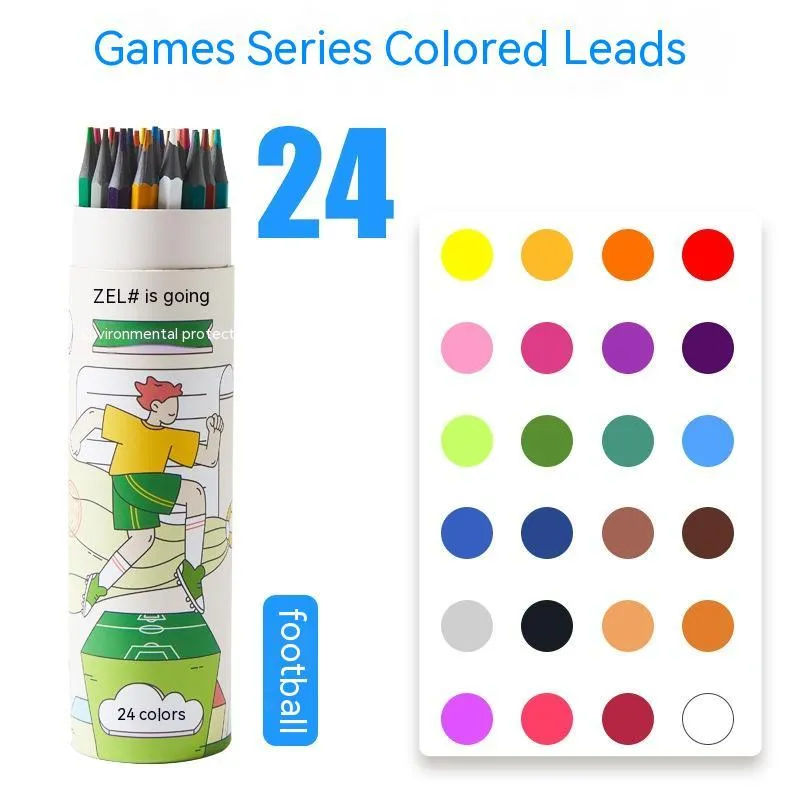 Zhenglin Sports colour pencils in 24 and 36 colour sets with paper barrel construction