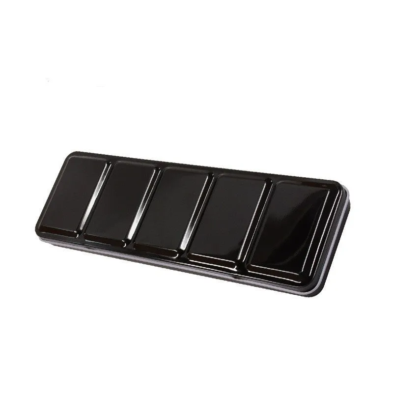 Tinplate watercolour paint box showing three-fold design and three size options
