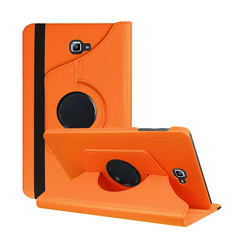 iPad 1 rotating leather protective case in clamshell design, showing PU leather texture and solid colour options.