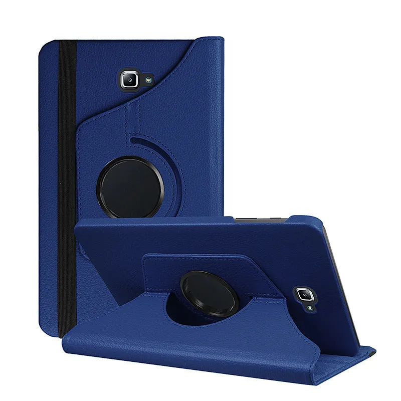 iPad 1 rotating leather protective case in clamshell design, showing PU leather texture and solid colour options.