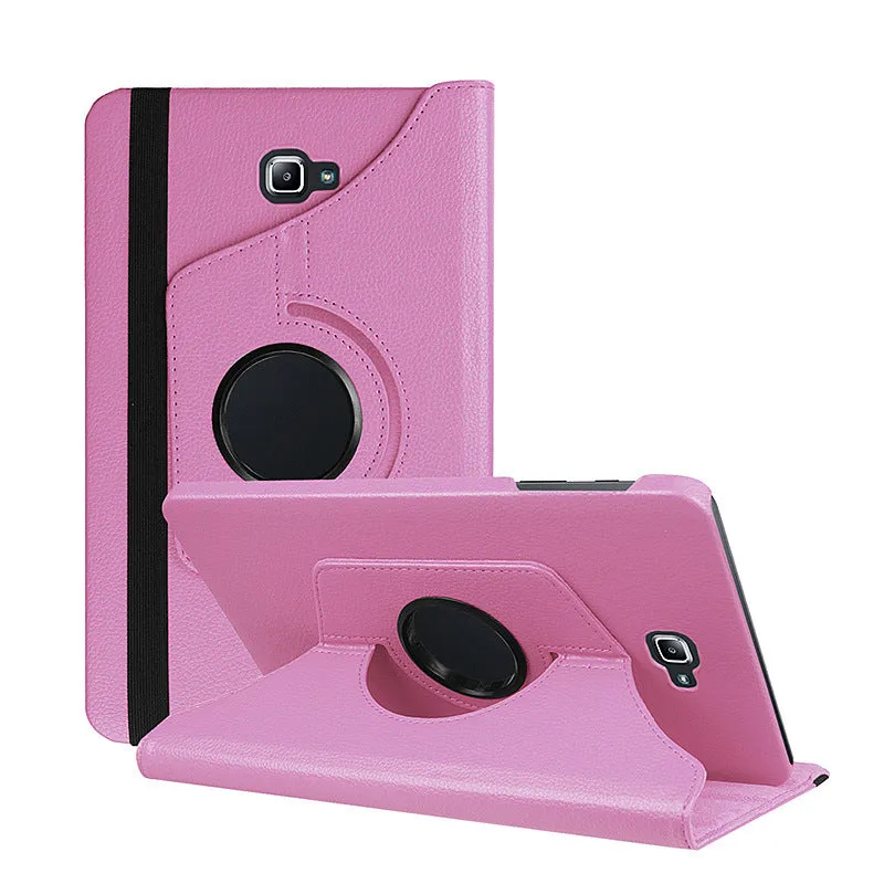 iPad 1 rotating leather protective case in clamshell design, showing PU leather texture and solid colour options.