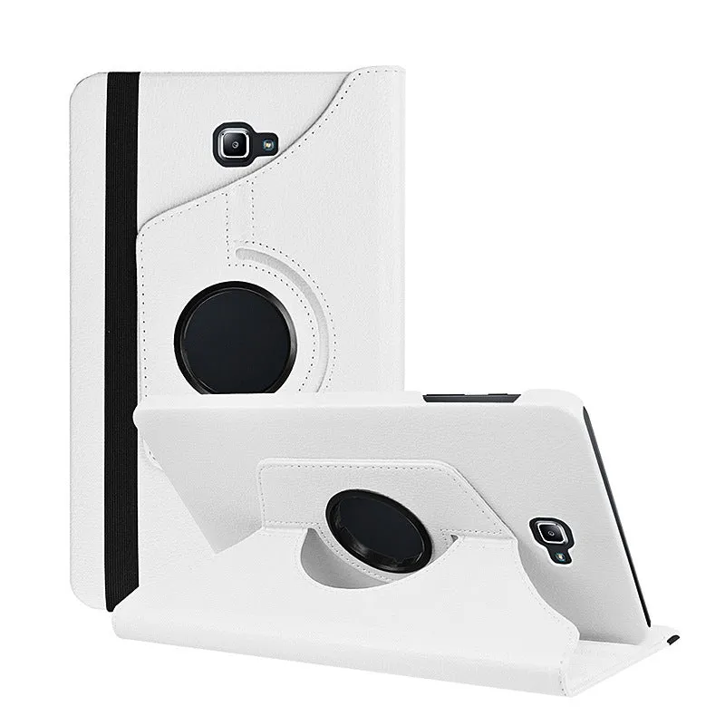 iPad 1 rotating leather protective case in clamshell design, showing PU leather texture and solid colour options.