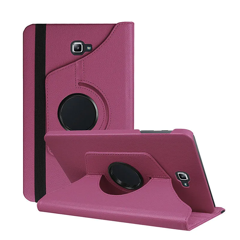 iPad 1 rotating leather protective case in clamshell design, showing PU leather texture and solid colour options.