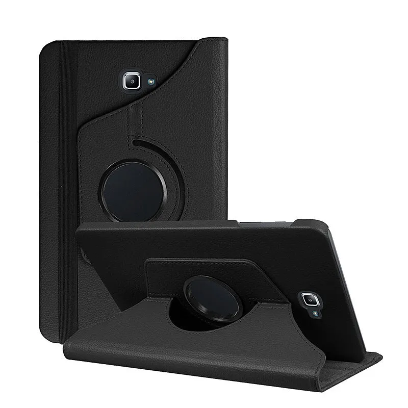 iPad 1 rotating leather protective case in clamshell design, showing PU leather texture and solid colour options.