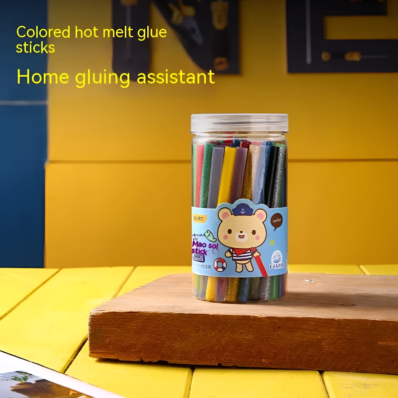 55-piece set of transparent hot melt glue sticks with 7.0mm diameter for craft projects