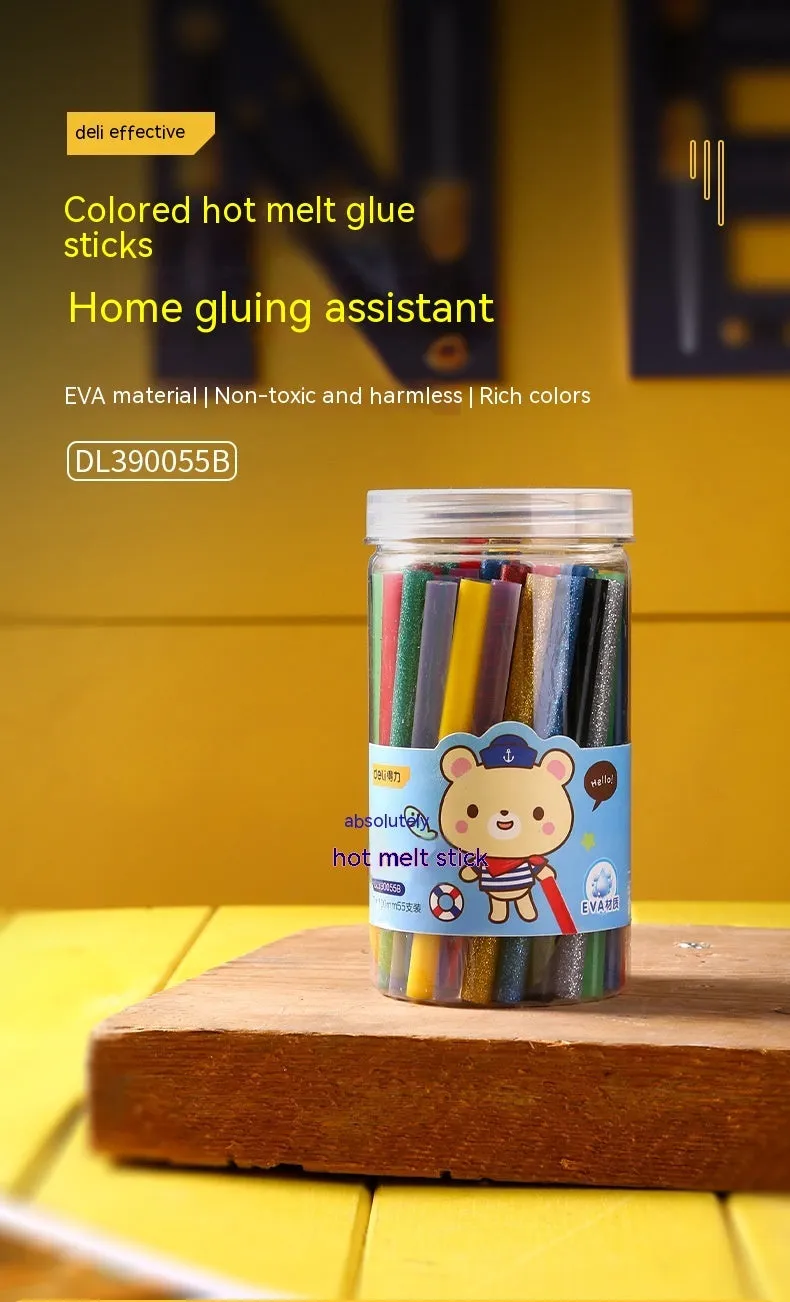 55-piece set of transparent hot melt glue sticks with 7.0mm diameter for craft projects