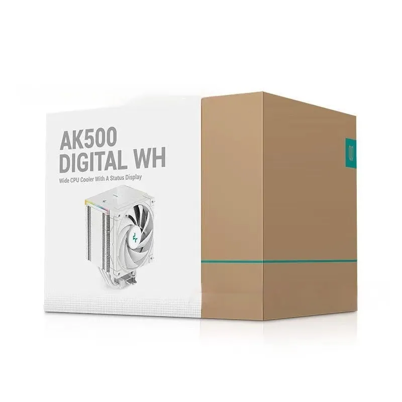 DeepCool AK Series black CPU tower air cooler with digital display and dual fans