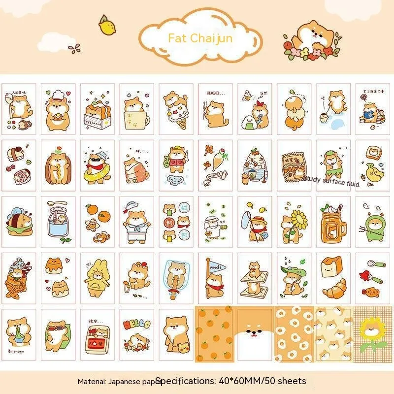Hand-drawn heart stickers with cartoon characters for notebooks and screen protectors
