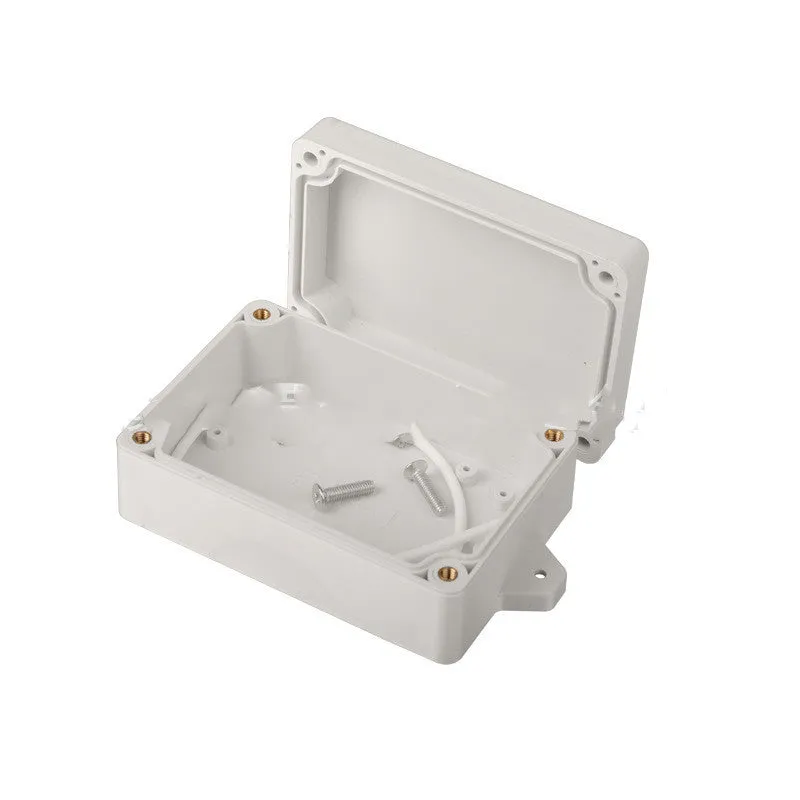 Black ABS plastic waterproof instrument box for electronic power supplies, model F4B-1.