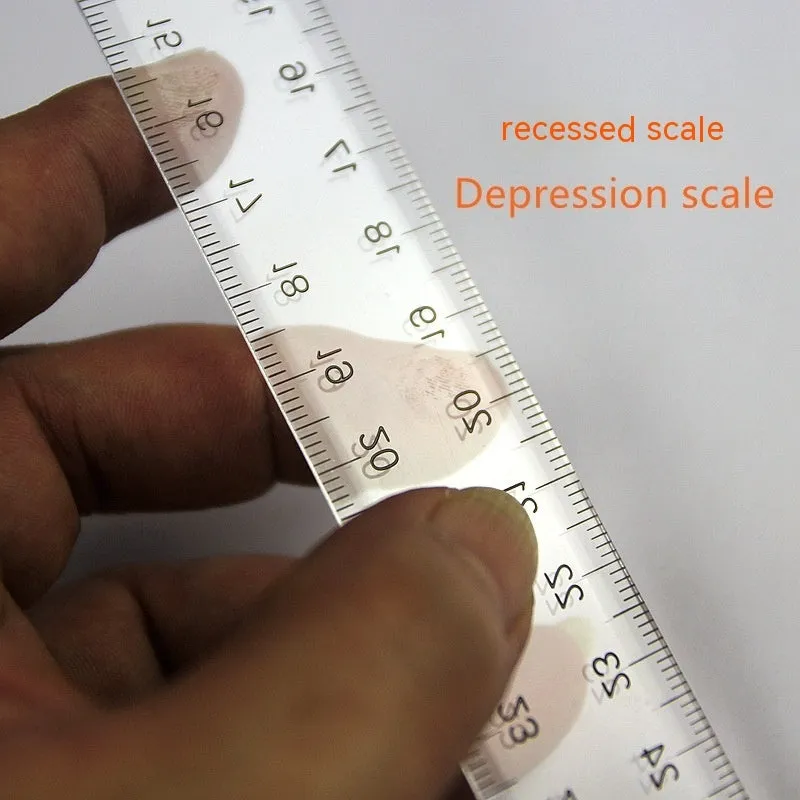 30cm plastic T-shaped ruler with dual scale options in orange yellow colour