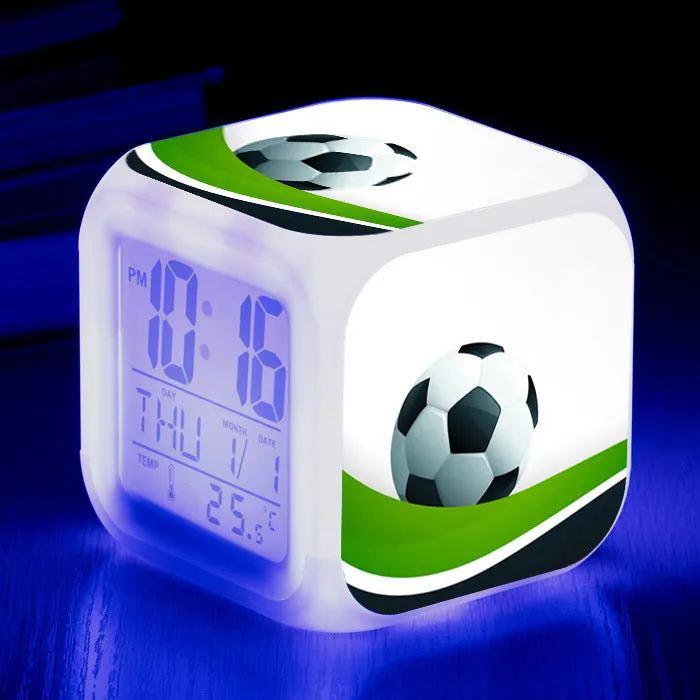 Cartoon football alarm clock with mute function for children in multiple colour options