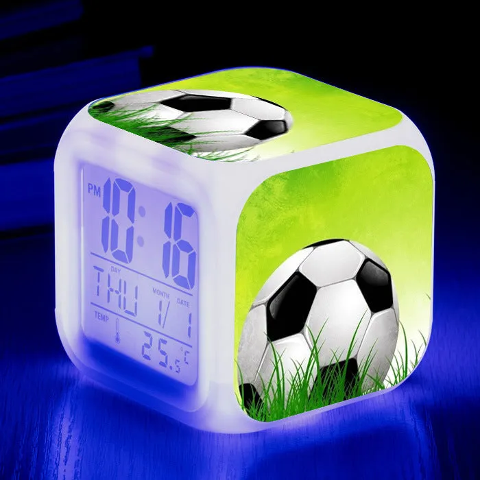 Cartoon football alarm clock with mute function for children in multiple colour options