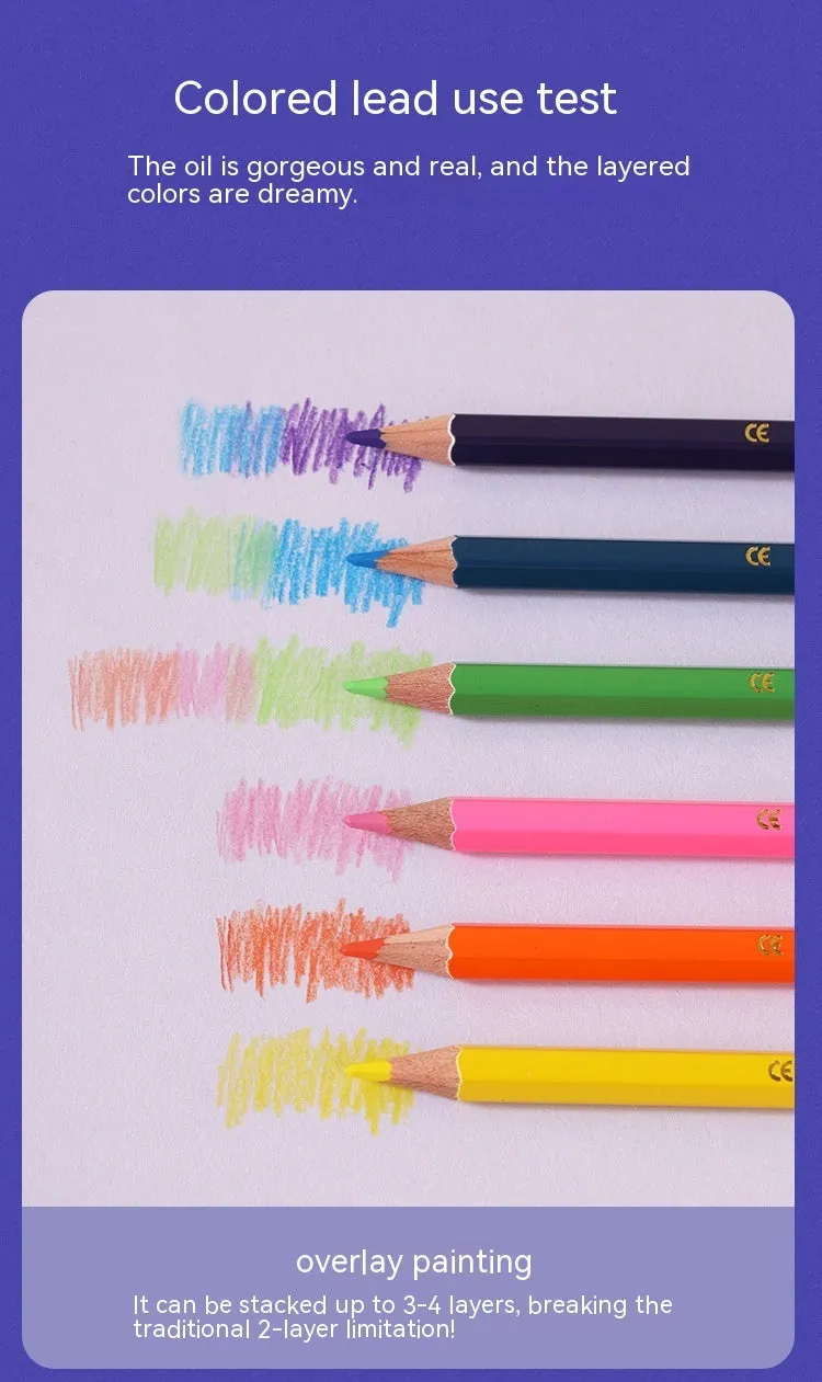 Set of wooden double-headed coloured pencils in 12-piece and 6-piece pack options for art students.