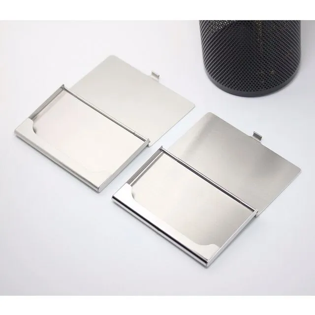 304 stainless steel laser sculpture business card case with geometric design