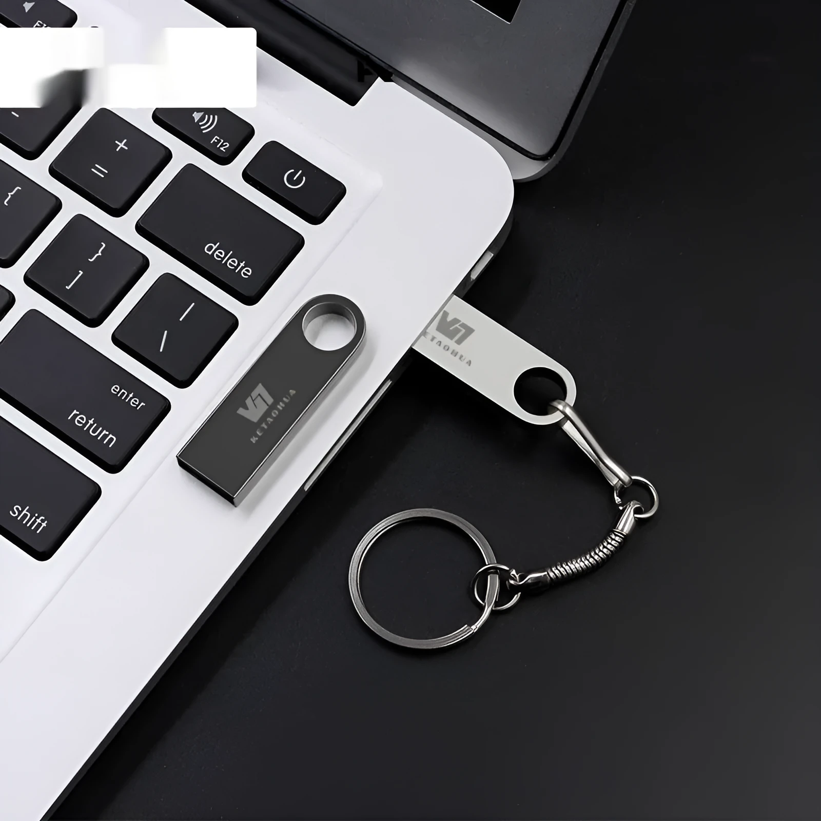 Custom metal car-shaped high-speed USB flash drive in silver, gold, rose gold, or black.