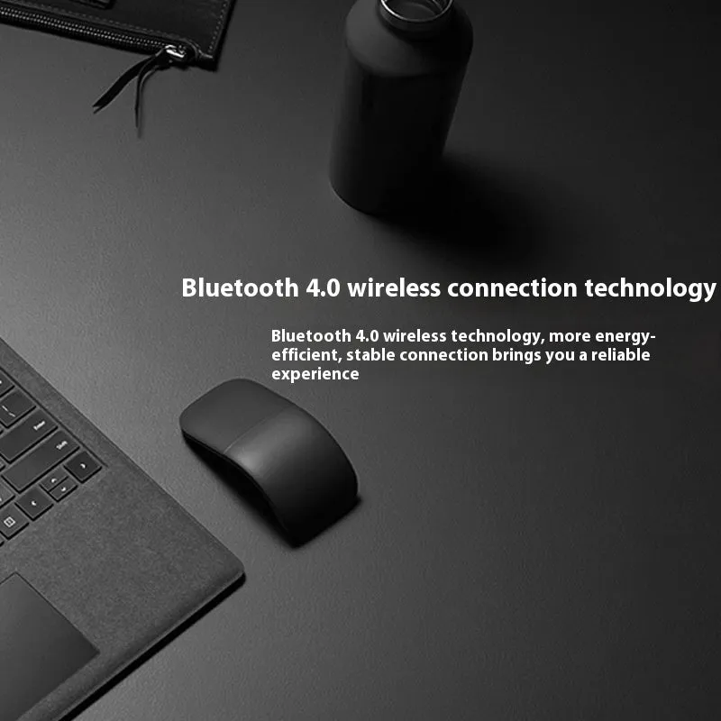Folding Bluetooth 4.0 touch wireless mouse shown in unfolded position with dimensions 131.2 x 55 x 14.5 mm