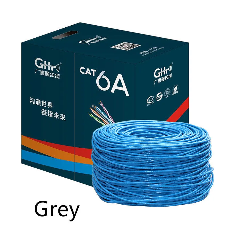 305-metre roll of blue Cat6a network cable with oxygen-free copper conductors for 10-gigabit ethernet