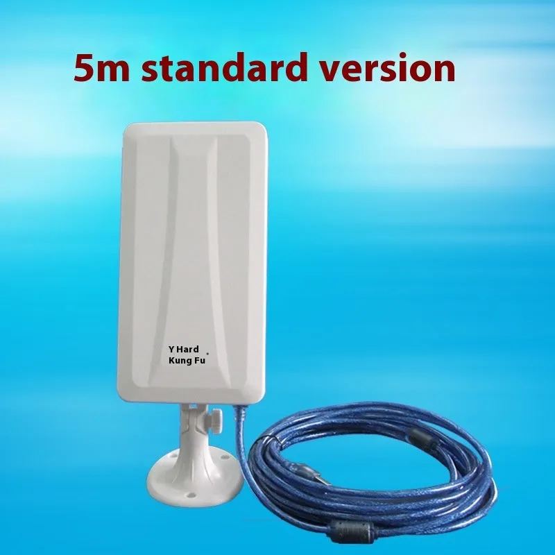 White high power USB wireless network card with Type USB connector.