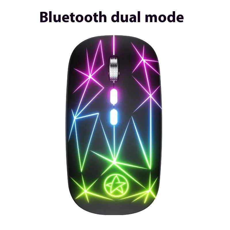 Wireless Bluetooth gaming mouse with luminous charging indicator and metal scroll wheel in black colour