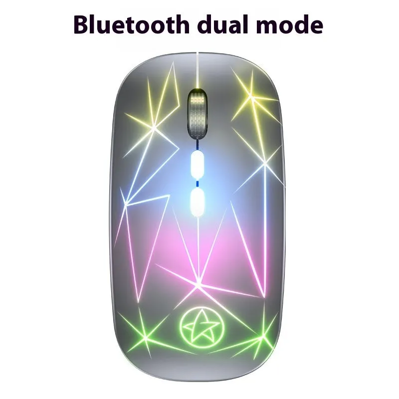 Wireless Bluetooth gaming mouse with luminous charging indicator and metal scroll wheel in black colour