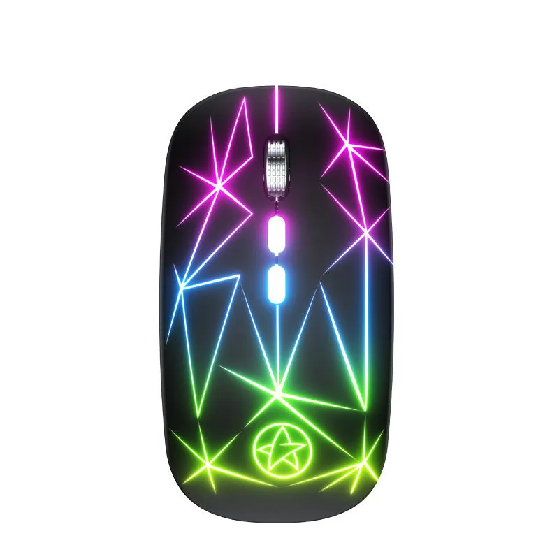 Wireless Bluetooth gaming mouse with luminous charging indicator and metal scroll wheel in black colour