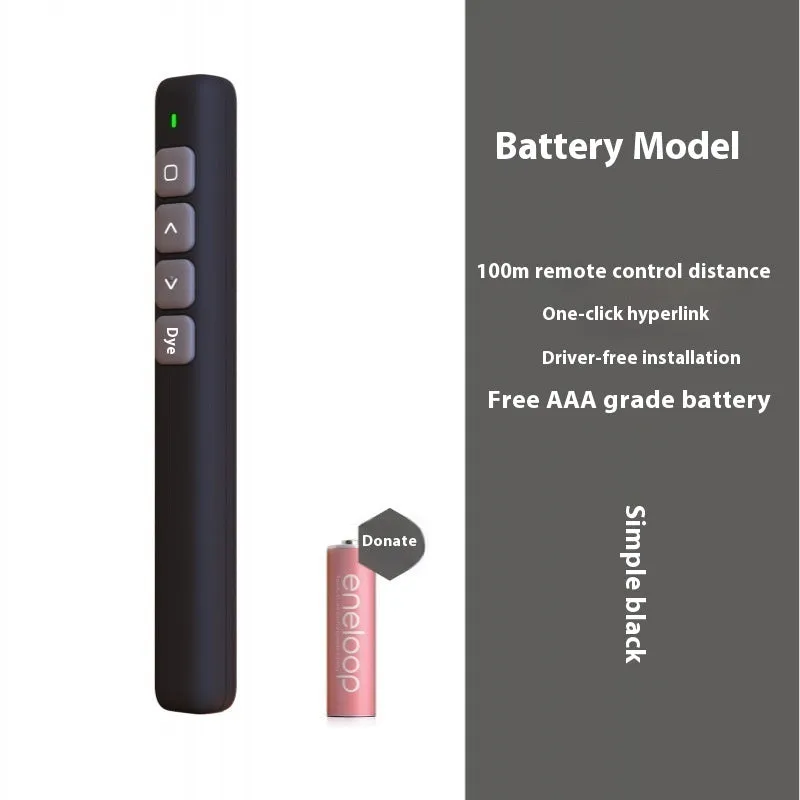 Whiteboard remote control pen for PPT presentations with universal receiver in multiple colour options