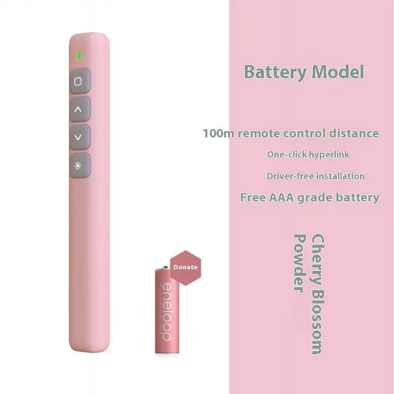 Whiteboard remote control pen for PPT presentations with universal receiver in multiple colour options