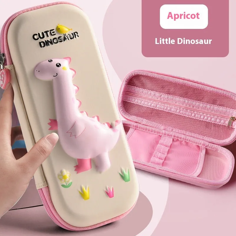 3D leather pencil case with embossed character design showing detailed astronaut or fantasy creature artwork