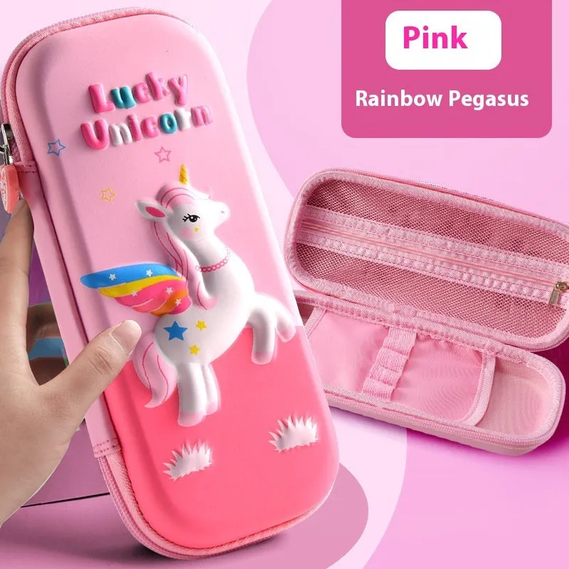 3D leather pencil case with embossed character design showing detailed astronaut or fantasy creature artwork