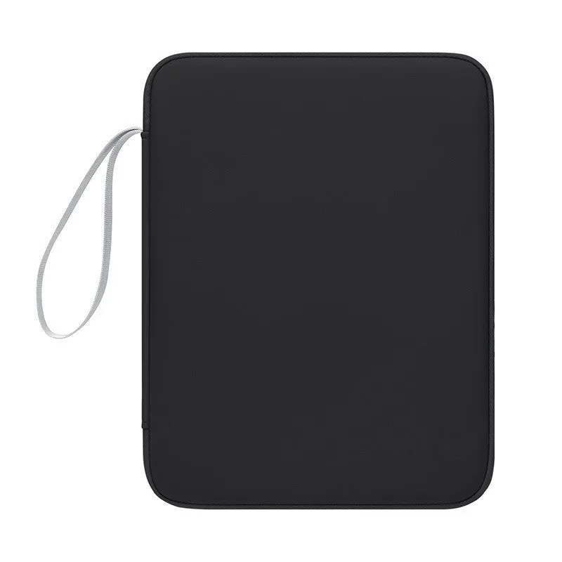Imitation leather portable tablet protective case with handle in light grey colour