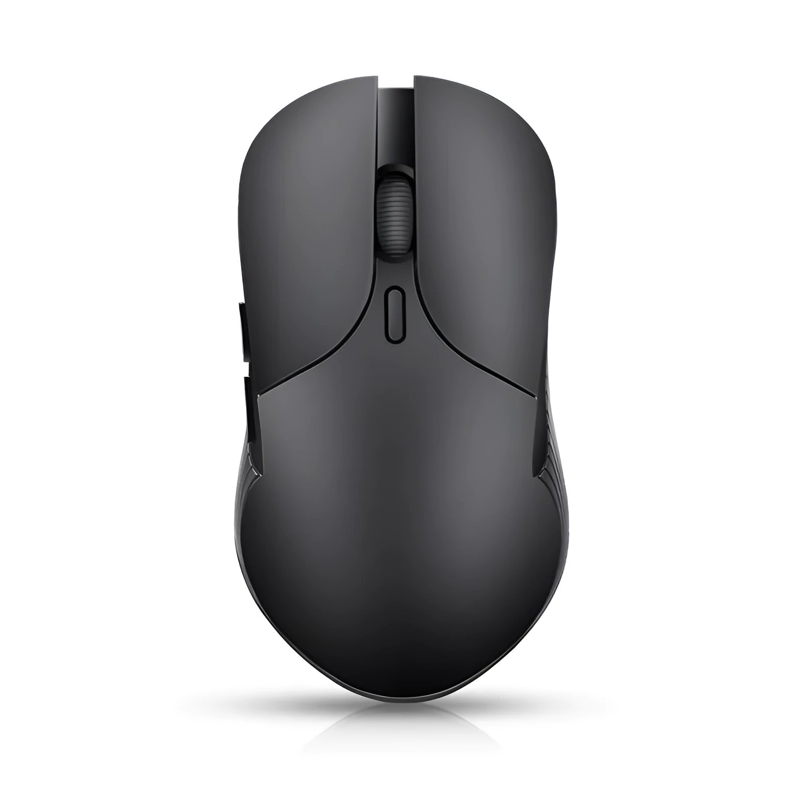Blue rechargeable wireless voice translation mouse with voice control button.