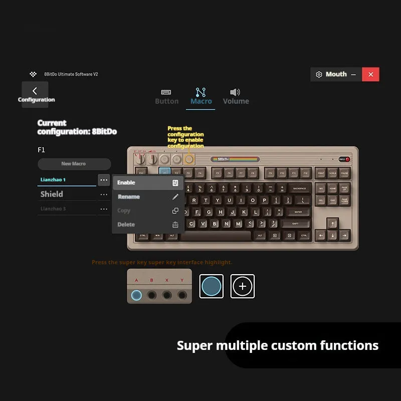 Retro 87-key mechanical gaming keyboard with Bluetooth wireless connection