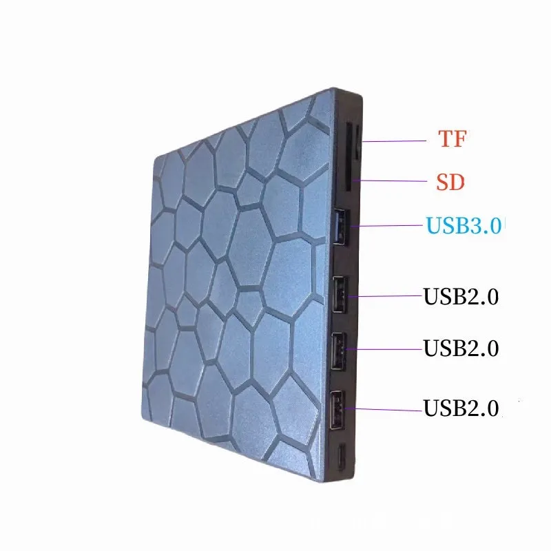 Black USB external CD drive writer with compact portable design